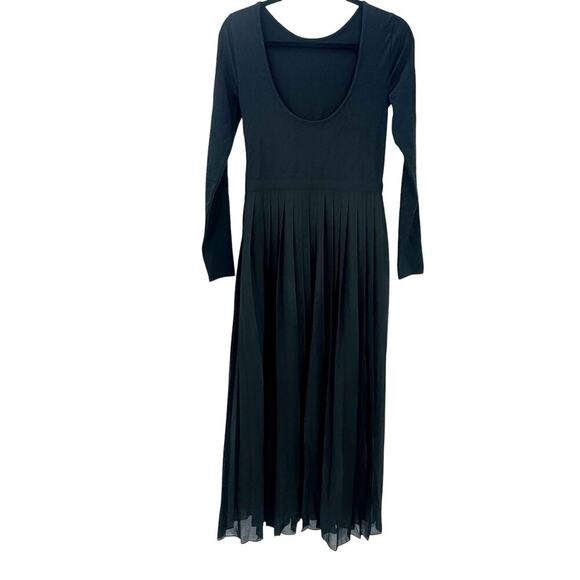 J. Crew Pleated Ballet Maxi Dress In Stretch Cotton Blend Black Size XS NWOT - Picture 9 of 12